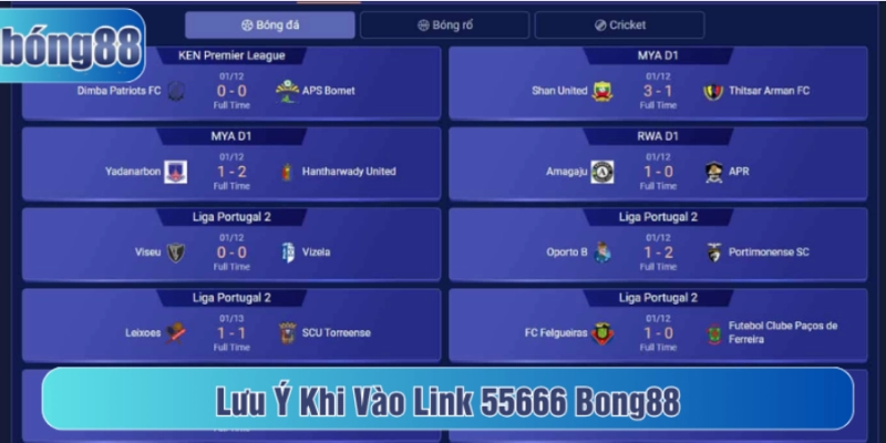 Lưu ý khi truy cập vào link 55666 Bong88